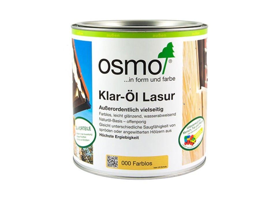 <p>Osmo Klar-Öl Lasur&nbsp;</p>

<p>000 Farblos seidenmatt 0,75L</p>
